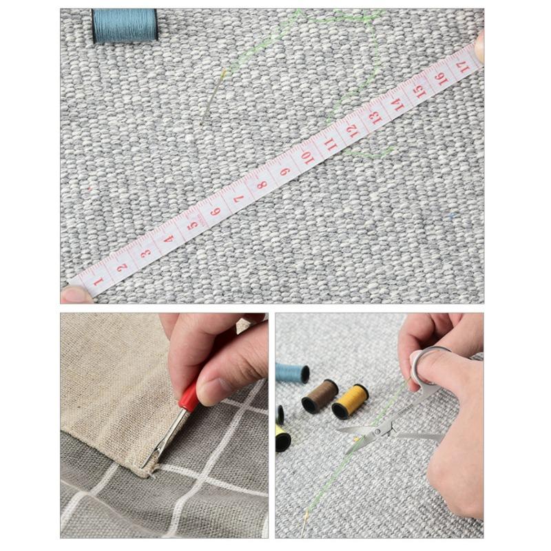172/127/63/10Pcs/set Sewing Kit with Threads Needles Scissors Tape Measure Buttons Storage Bag Portable Travel Sewing Box Tools