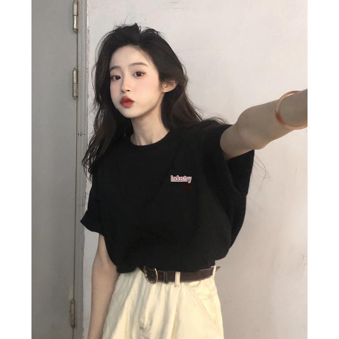 

Женская футболка из чистого хлопка с мультяшным принтом, тяжелая, свободного кроя, с круглым вырезом и короткими рукавами 3XL