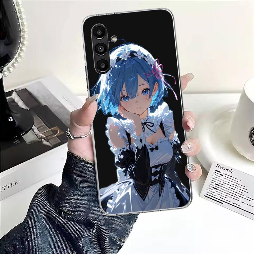 R-Rem Re Zero Anime Phone Case For Samsung Galaxy A13 A14 A15 A16 A17 A53 A54 A55 A56 A57 A33 A34 A35 A36 A37 A23 A24 A25 A26 Ga