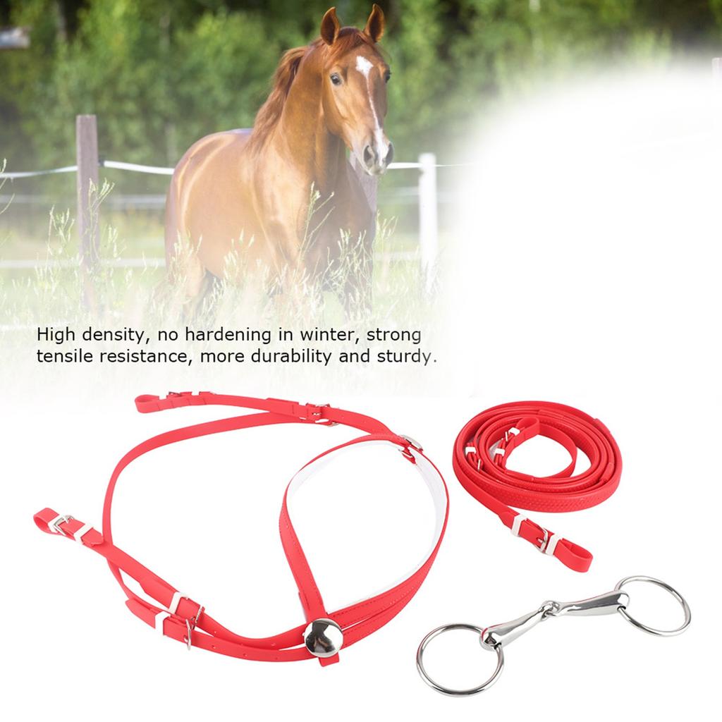 PVC Ayarlanabilir At Gemliği Dizgin Koşum Başlıkları Çıkarılabilir Paslanmaz Çelik Oyuk Ağızlık