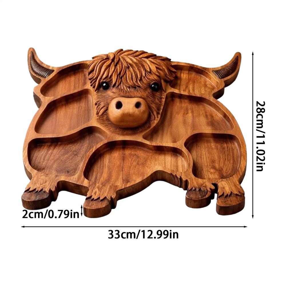 Rustic Charcuterie Board Wooden Food Snack Cow Shaped Farmhouse Cheese & Meat Platter For Snack Fruit Party Banquet Family