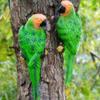 Feathered Birds, Resin Parrot Statues Landscape Animal Ornaments Crafts, Garden & Yard Decoration -
