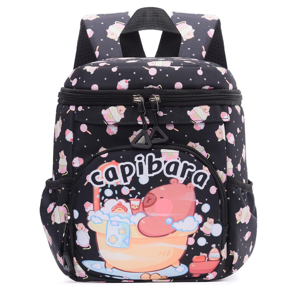 Capybara Cartoon Kids Backpack With Ergonomic Shoulder Straps For Preschool