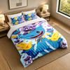 3-Piece Bed Sheet Set with poppy playtime Design, 1 Flat Sheet and 2 Pillowcases for Bedroom