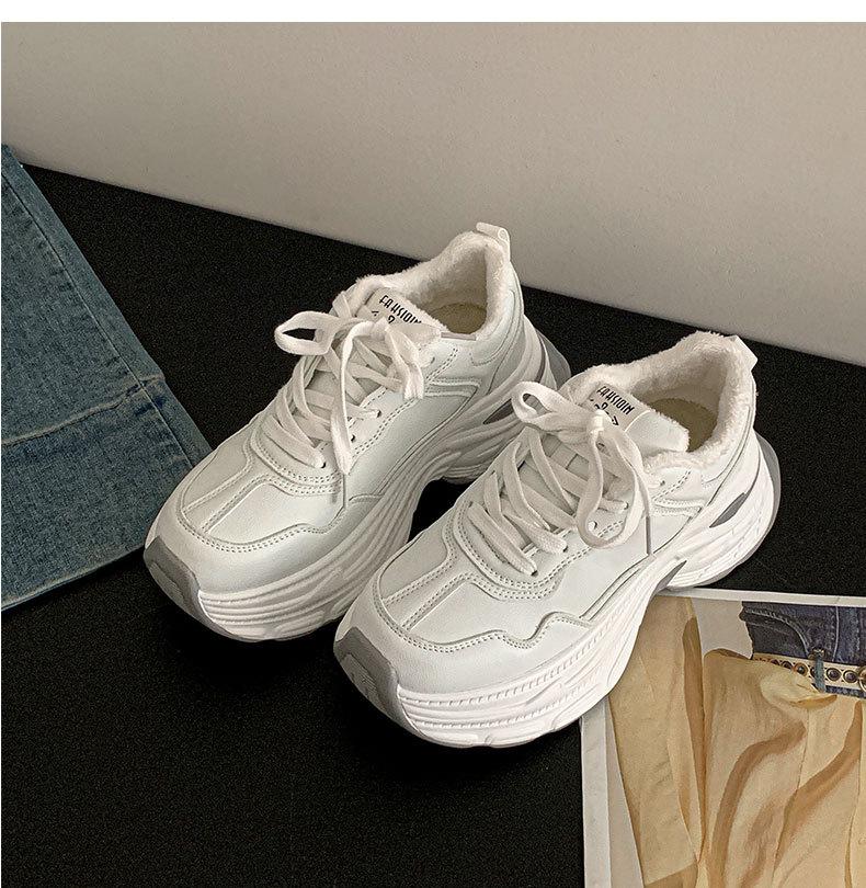 

Модные и модные белые туфли на небольшой платформе, подчеркивающие стопу, женские туфли 2025 года, увеличивающие рост и легкие спортивные туфли 40