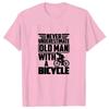 Herren T-Shirt Unterschätze niemals einen alten Mann mit einem Fahrrad Aufdruck T-Shirts Sommer Kurzarm SCHWARZES T-Shirt Tees Übergroßes Camiseta