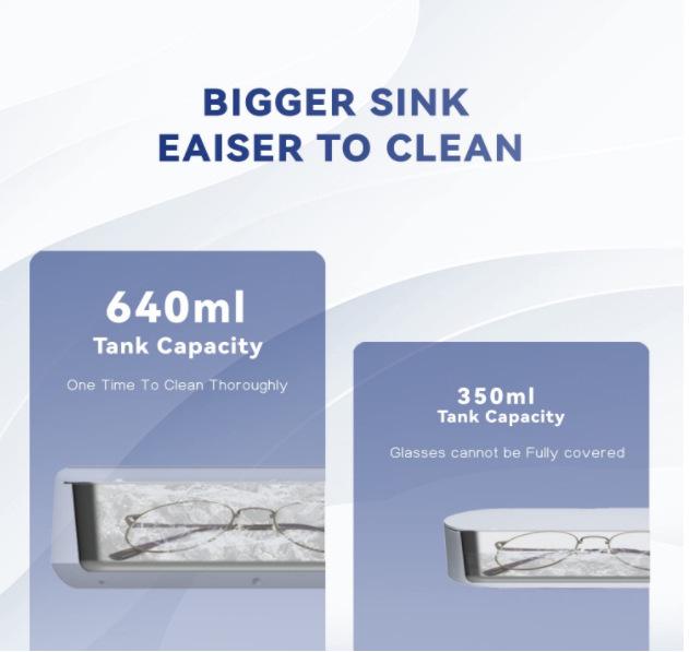 Portable Ultrasonic Glasses & Denture Cleaning Machine with Timer