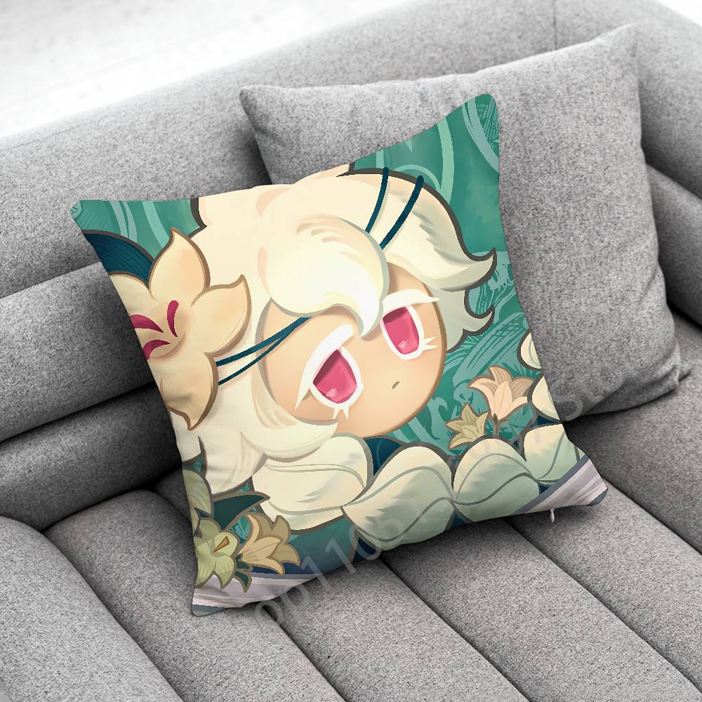 White lily C-Cookie Run Kingdom Throw Pillow Case For 30x30cm 40x40cm 45x45cm 50x50cm 55x55cm Square Sofa Pillowcase Shell