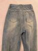 Fleece-Lined Thickened Wash Slim-Fit Wide-Leg Floor-Length Straight Jeans for Autumn/Winter