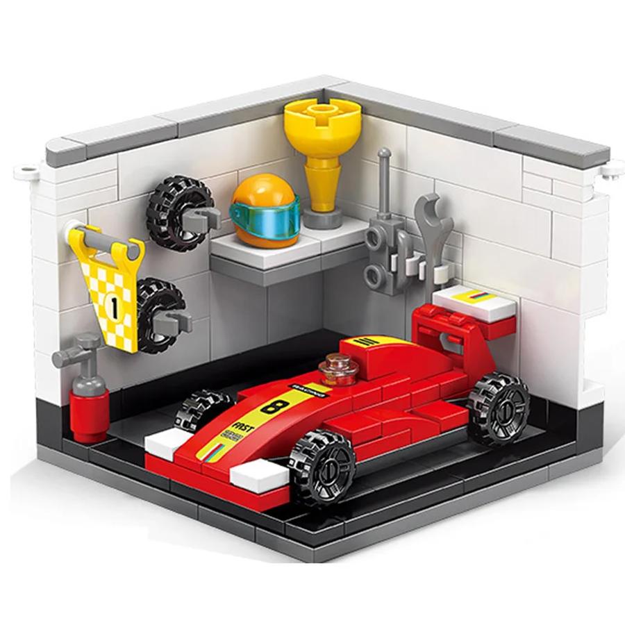 1 st Mini Gatuvy Syn Drömhus Racerbil Läkare Målare Musiker Forskare Konditor Kameraman Astronaut Byggklossar