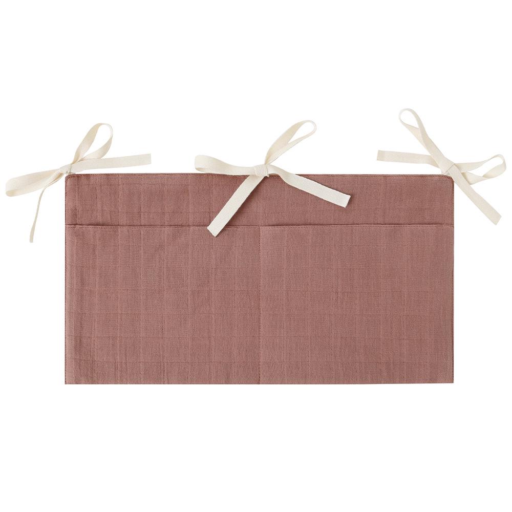 

Handmade Cotton Muslin Hanging Crib Organizer – Baby Toy & Diaper Storage Bag