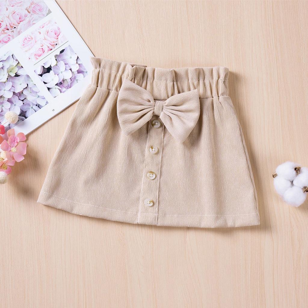 Dětská móda Ležérní sukně Jednobarevná Mašle Jednořadé Zapínání Krátká sukně