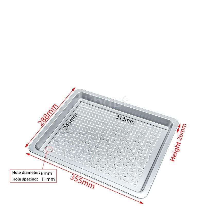 304 Stainless Steel Steamer Tray Kitchen Oil Draining Pan Rectangular Perforated Tray Commercial Oven Steamer Liner Steaming Pan
