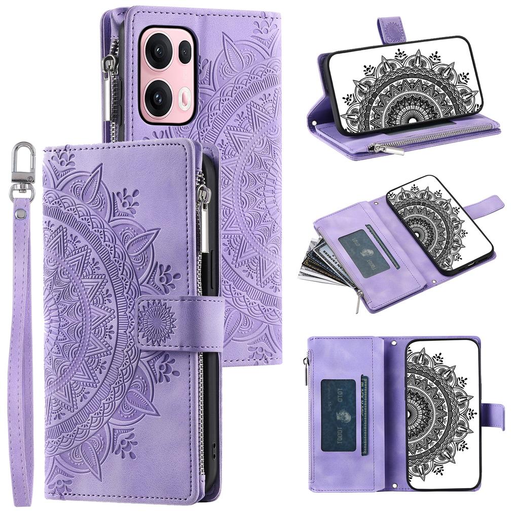 Style 006 For Oppo Reno13 Pro 5G Wallet Case PU Leather Phone Cover Mandala Flower Pattern