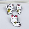 Cartoon Anime Lucky Cat Brooch - Cute Japanese Character Lapel Pin Accessory