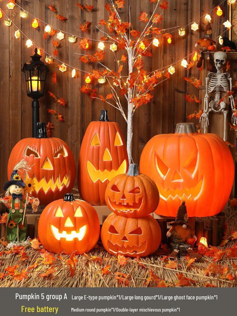 Luminous Halloween Pumpkin Lantern Decoration - Large Outdoor Display for Shopping Malls and Events