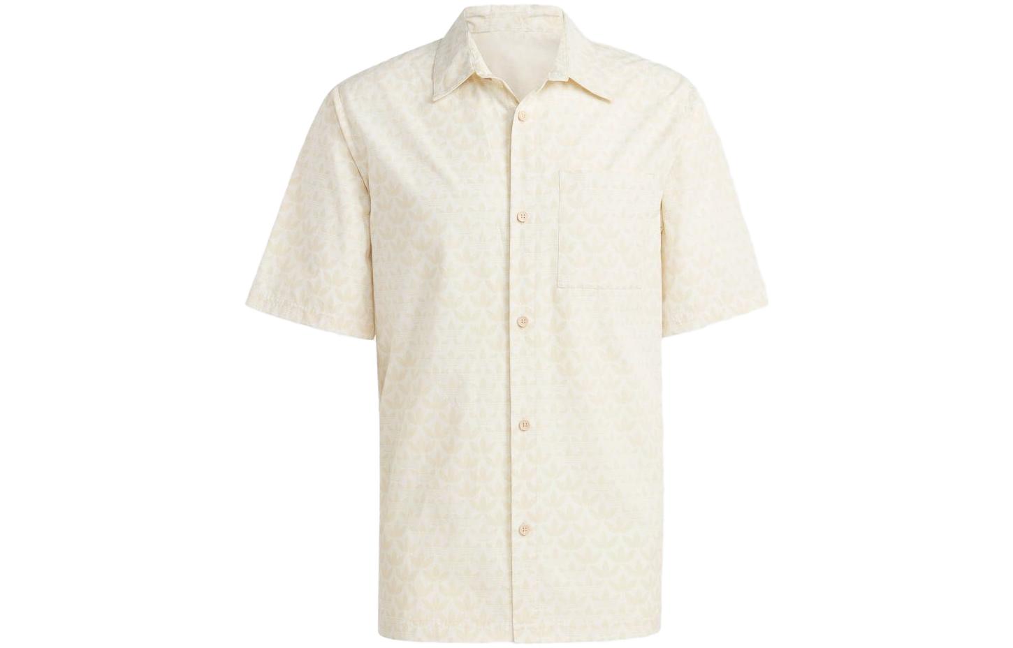 Adidas Originals Shirts Men s Beige Lapel Moderate Shirt IC8879 S