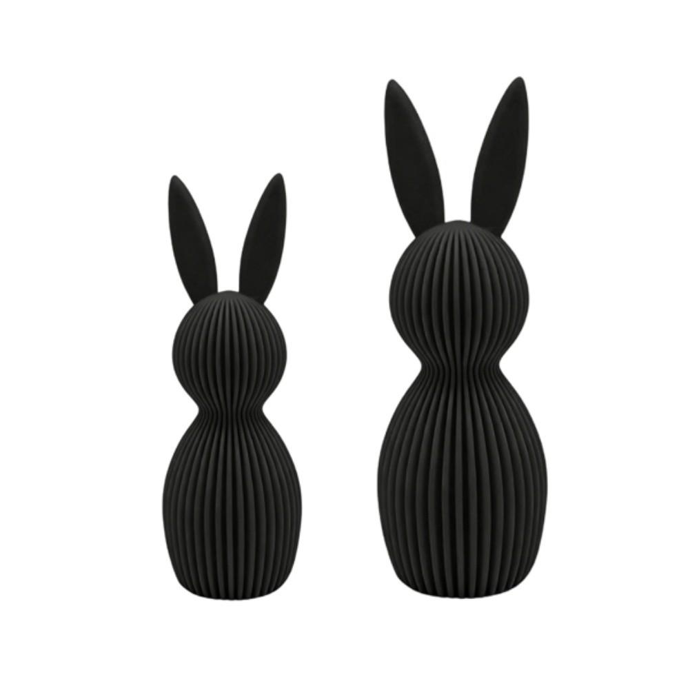 3D Nordic Style Easter Rabbit Figurines Set of 2 Plastic For home Decor Ornament 11cm 16cm Size White Pink Black Blue