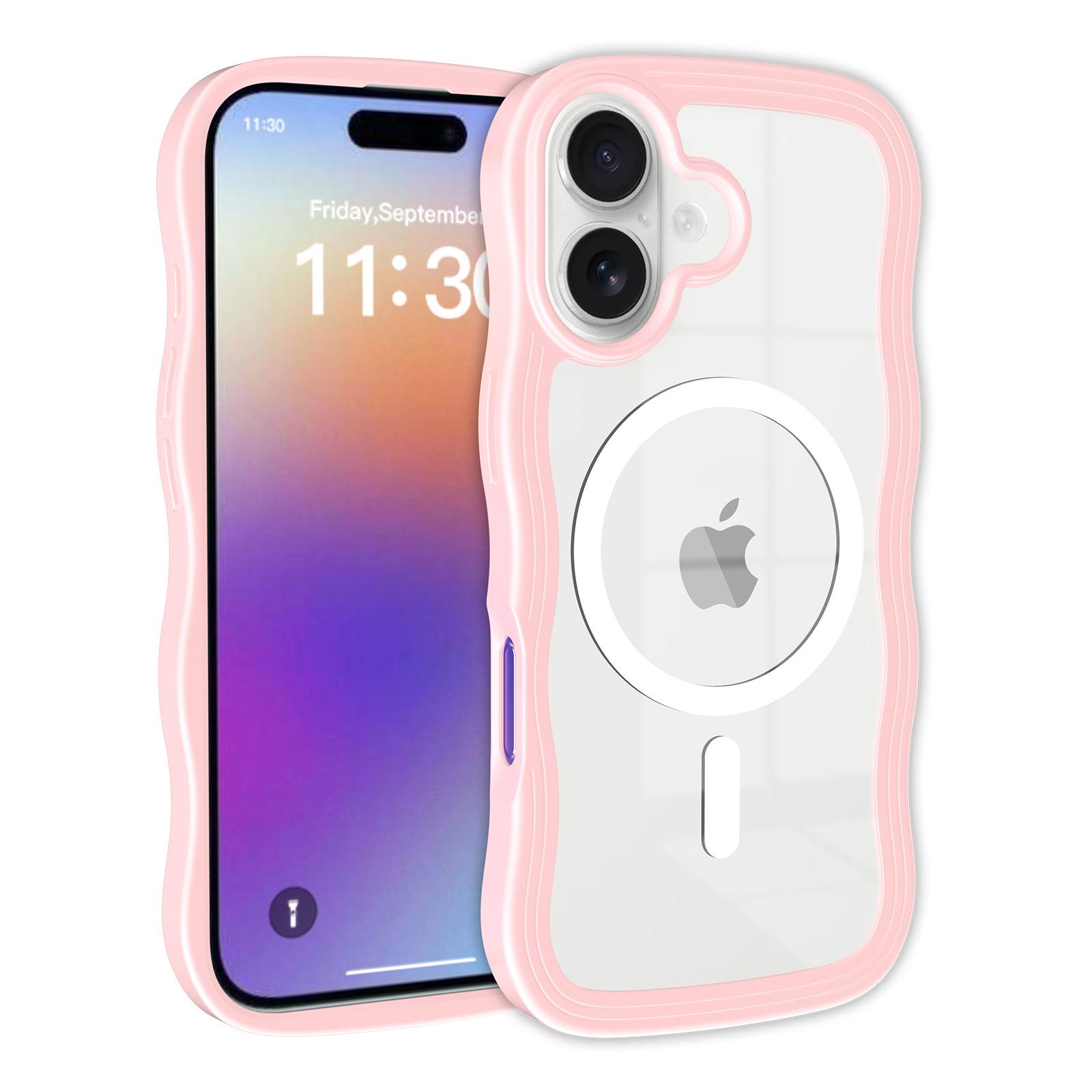 For Apple 17 Wave Phone Case for IPhone 16/15 Promax Protective Magnetic Transparent Anti Drop Case For  iPhone 16 Pro Max