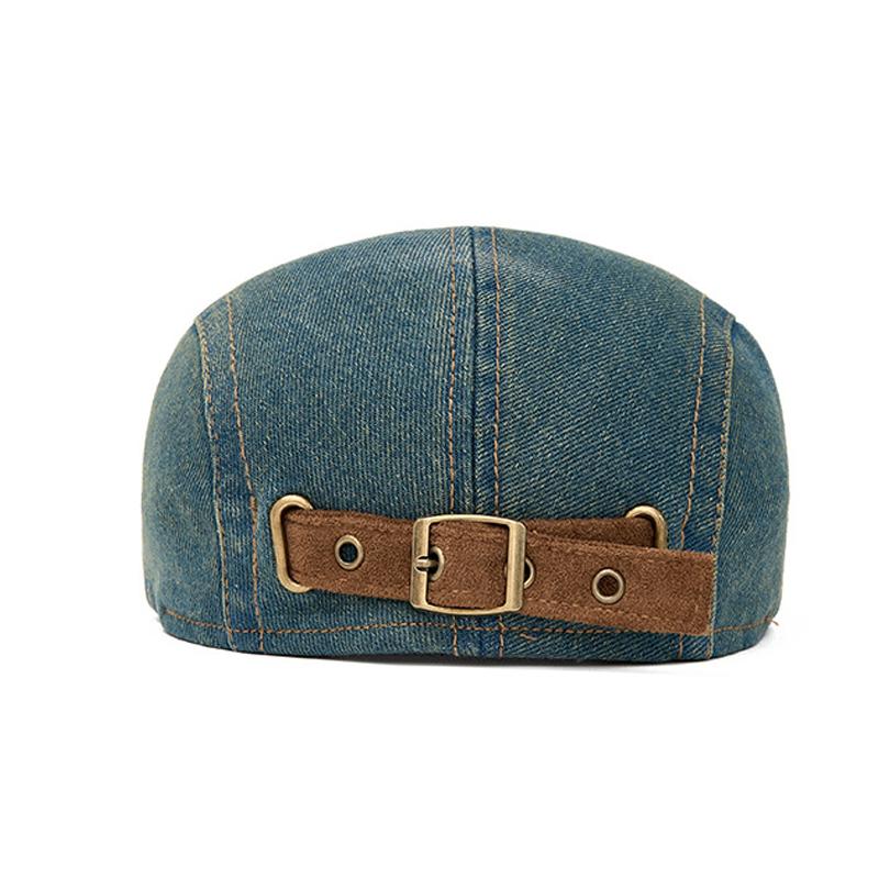 British Retro Denim Forward Hat Women Paintess Hat Anti-Wearing Beret Men Peaked Cap