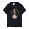 Maglietta Horror Spaventosa The Nun Valak Conjuring Fan Film Insidious Maniche Lunghe o Corte Vintage Lavata Unisex Morbida Moda