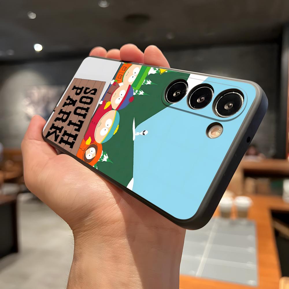 Funny S-South P-Park Phone Case For Samsung A56 A36 A26 A16 A15 A25 A35 A55 A14 A34 A24 A54 Black Soft Shell
