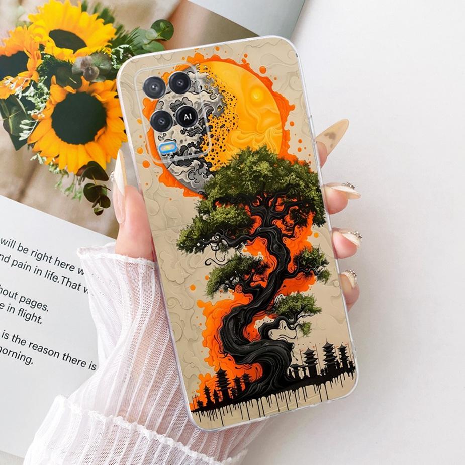 For Oppo A54 4G Case CPH2239 Luxury Butterfly Painted Cover Soft Silicone Phone Case For Oppo A54 5G A 54 s OppoA54s Fundas Bags