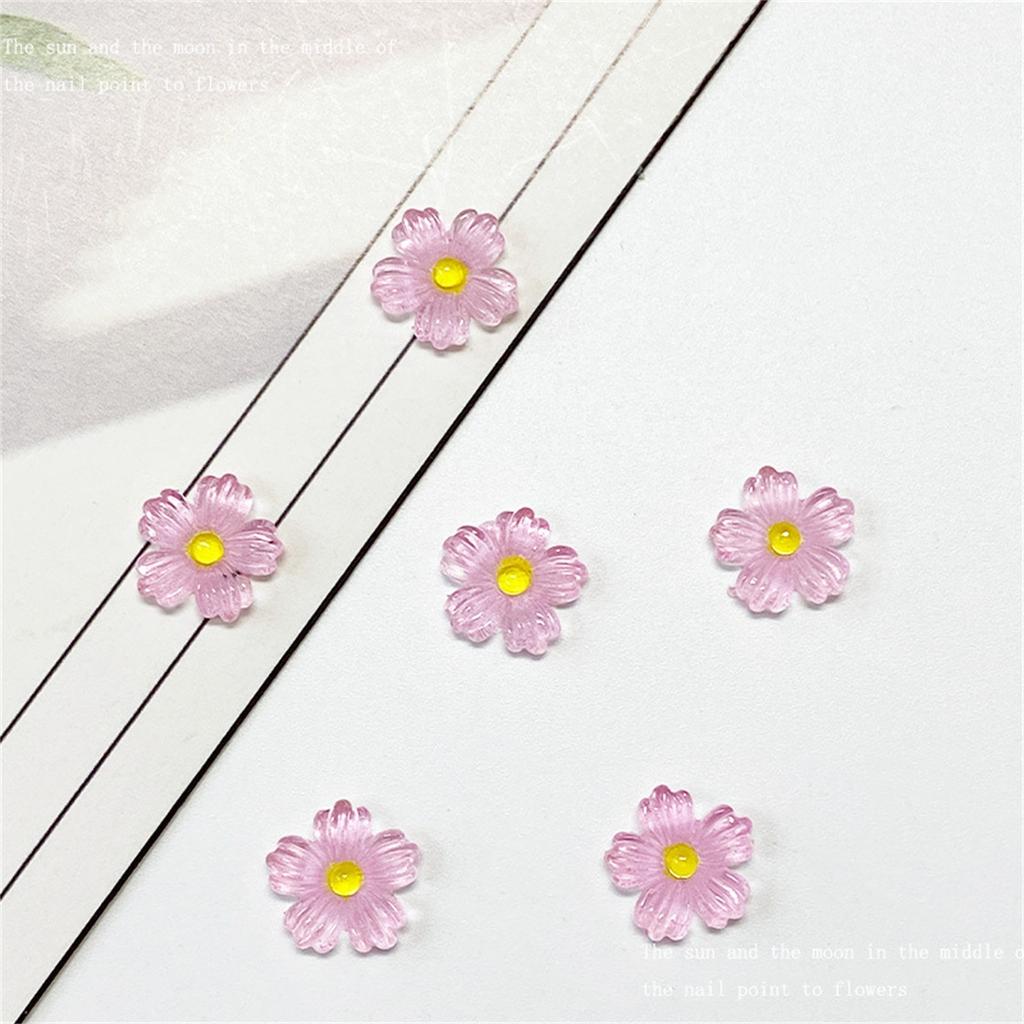 50Pcs 10mm Resin 3D Colorful Flower Flatback Rhinestone Scrapbook Wedding Applique Decor Crafts