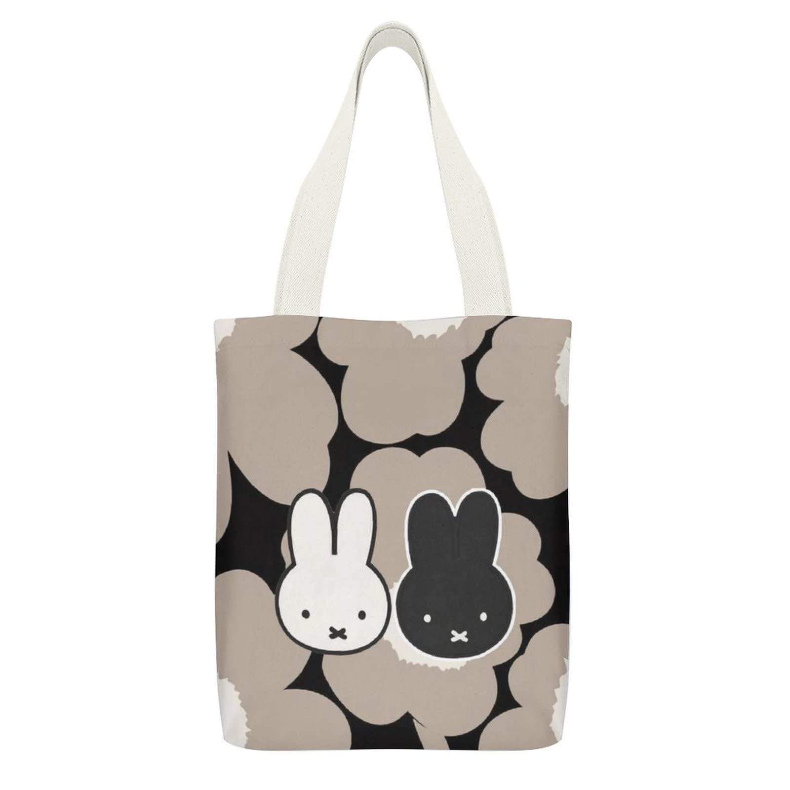 

Miffy Tote Bag A4 Canvas Bag Shopping Bag Shoulder Bag Carrying Bag Large Capacity Canvas Convenience Store Bag with Pocket for Commuting to Work or