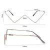 Women Rhinestone Metal Fake Glasses Glasses Frame Rhinestones Glasses Frame Triangle Glasses Frame
