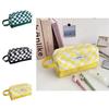 Stylish Checkerboard Pencil Case Large Capacity Canvas Stationery Bag