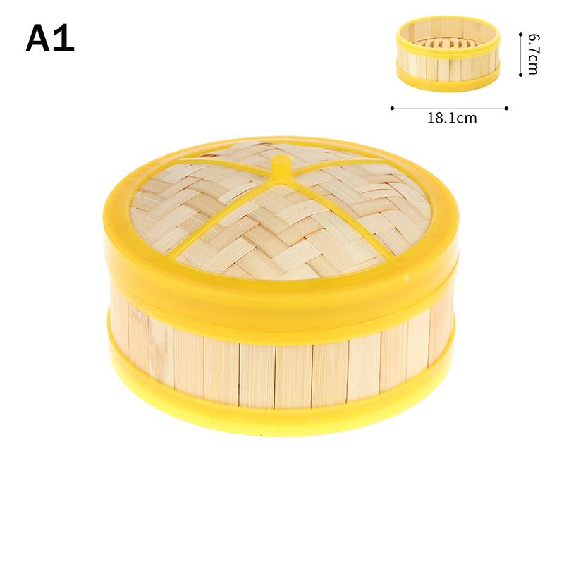 1Pc 5-6.5 Inch Cook Sticky Rice Chinese Food Making Handmade Steamer Basket With Lid Bamboo Kitchen Cookware Dumpling Steamer