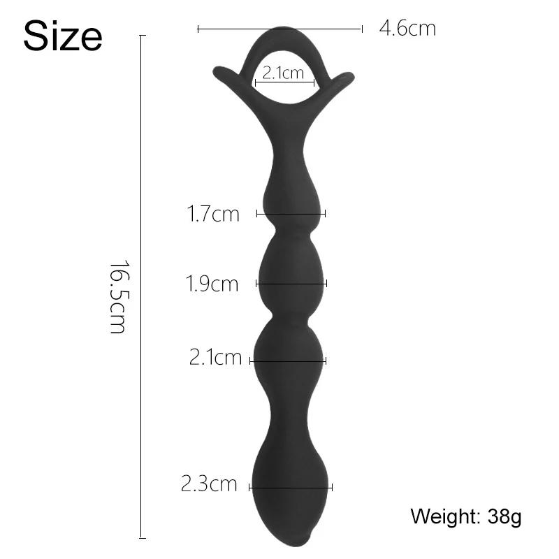 16.5CM Silicone Anal Beads Prostate Stimulator Ball Butt Plug Anal Plug 18+ Adult Women Men Couple Flirt Gay Erotic SM Sex Toys