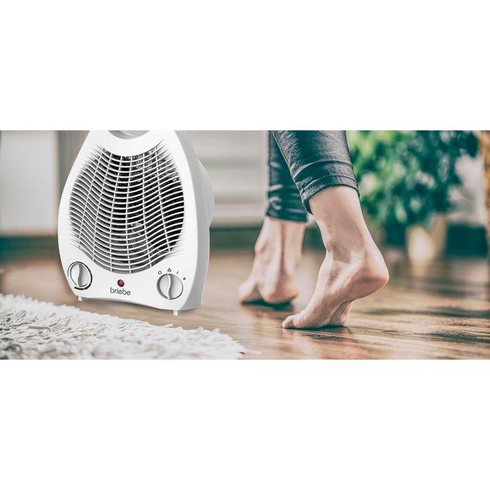 Radiateur et Ventilateur Soufflant, Portable, Air Chaud / Froid, Thermostat Briebe HT1126 2000W Blanc 00515