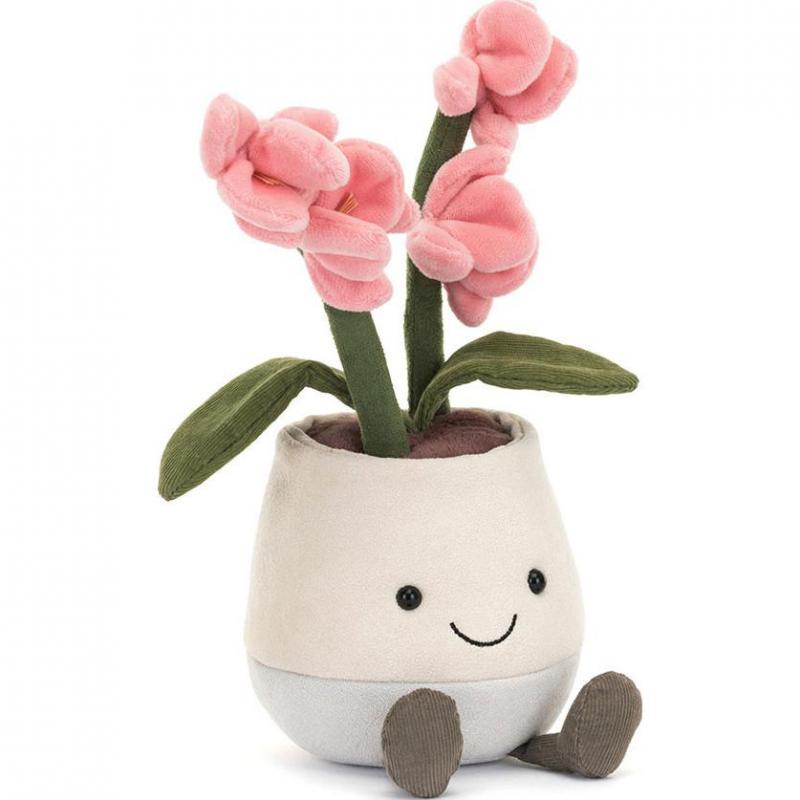 JELLYCAT Fun Plant Series Pink Orchid Cute Doll Plush Doll 25cm High