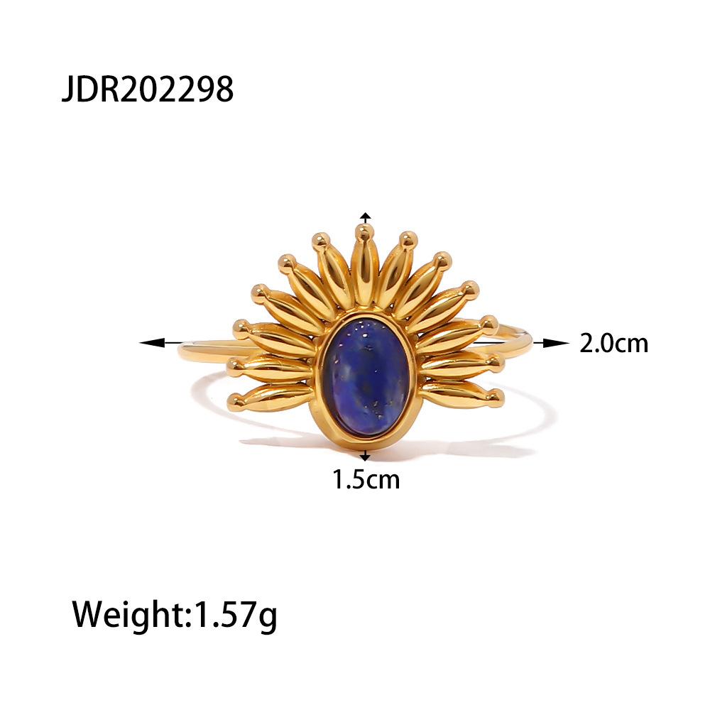 European and American retro rings medieval titanium steel niche lapis lazuli rings wholesale