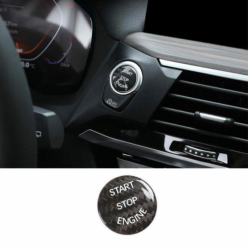 For BMW 5 Series 2018- Dry Carbon Fiber Engine Start Stop Button Cover Ring