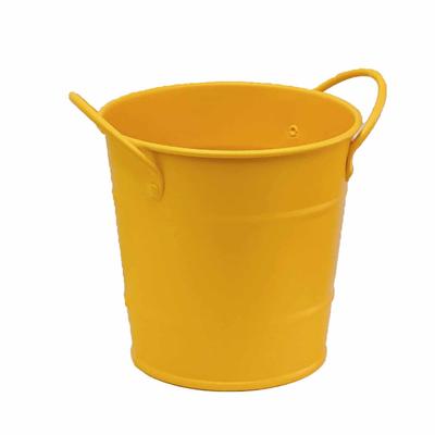 Stojak na długopisy i ołówki na biurko, żelazny, w kształcie uroczego kubełka, wielofunkcyjny organizer na ołówki, pojemnik na pędzle do makijażu, żółty