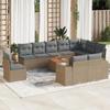 VidaXL Garden Lounge Set 11 Pcs with Beige Cushions Wicker 3225499