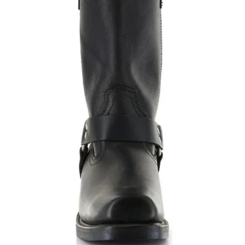 Pánské retro kovbojské kožené kozačky britského stylu kozačky s přezkou do půli lýtek Rytířské kozačky se čtvercovou špičkou Kotníkové kozačky na podpatek Venkovní jezdecké boty