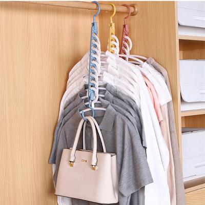 9 Hole Magic Clothes Hanger Multifunction Folding Hanger Rotating Clothes Hanger