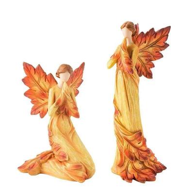 Decorazione Casa Interna Ali di Foglia Angeli Artigianato Ginocchiato Angelo Autunnale Ornamenti in Resina Artigianato alla Moda