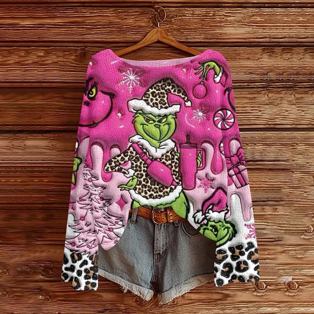 Christmas Sweatshirts For Women Knit Sweater Cute Shirt Fall Crewneck Pullover Tops