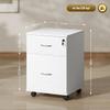Two Drawer Lockable Filing Cabinet - White Wood Grain