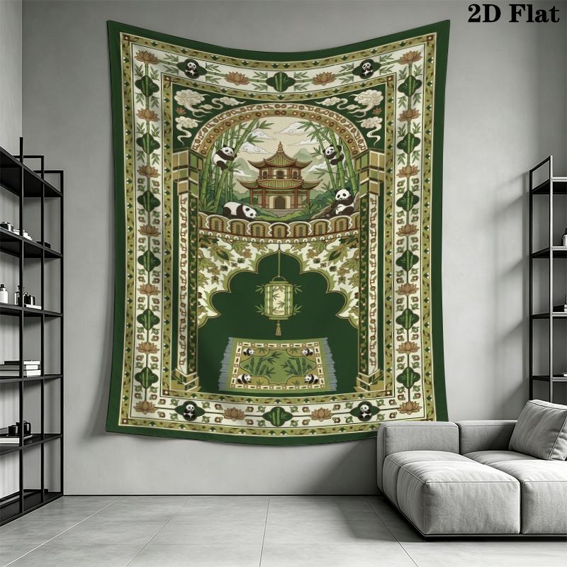 Bear and Panda Wall Tapestry Aesthetic Wall Hanging Printed Fabric Blanket Decorative Tapestries for Bedroom Living Room Home Decor