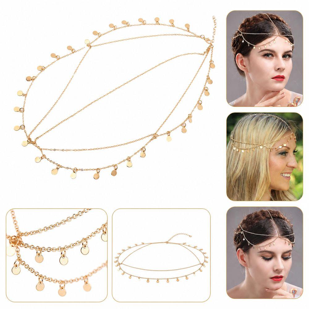 Disc Charms Boho Tassel Head Chain Alloy Headpiece Jewelry New Forehead Hair Jewelry Hair Chain