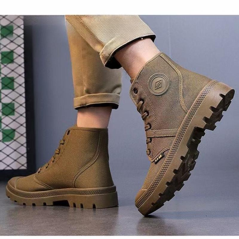 New High Top Shoes For Men Anti Slip Wear-Resistant Men'S Boots  Breathable Hiking Shoes Spring And Autumn Shoes For Men