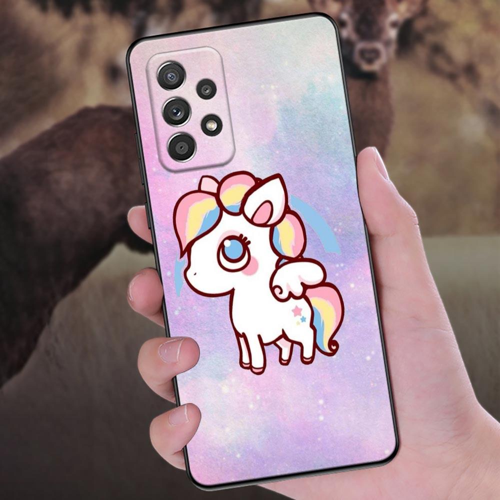 Cute Rainbow Unicorn Phone Case For Samsung Galaxy A57 A56 A37 A55 A36 5G A26 A54 A52 A35 A34 A25 A17 A16 A15 A07 A06 Soft Cover