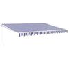 Blue and White Retractable Awning - VidaXL - 4.5x3 M - Powder-coated Aluminium - UV Resistant