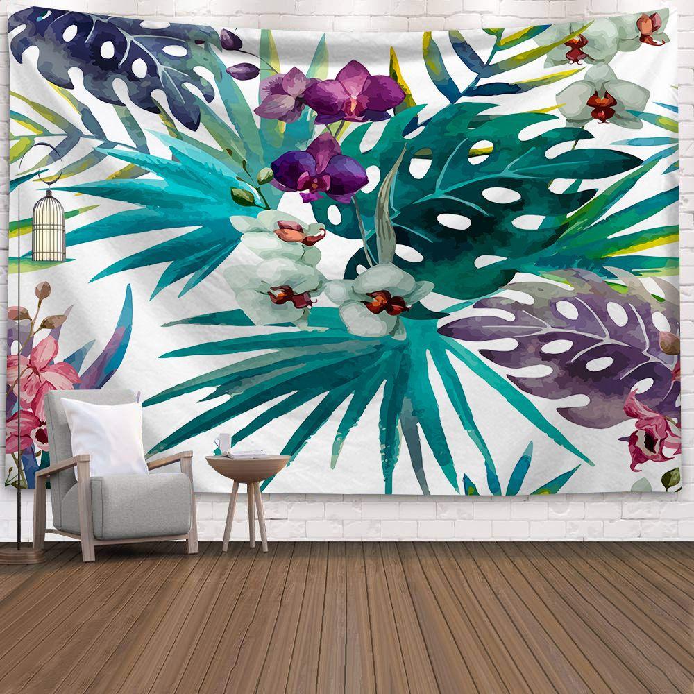 Green Forest Tree Wall Hanging Tapestries Mandala Natural Stream Flower Bedroom Wall Decor Camping Blanket  Dropshipping